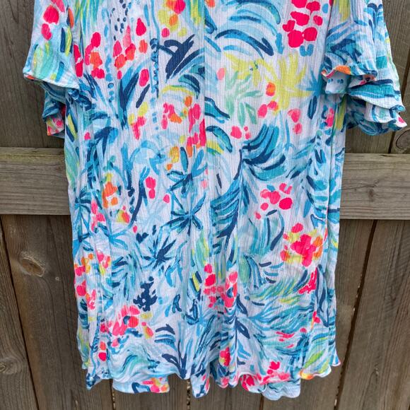 Lilly Pulitzer Women Bellamie Open Cold Shoulder Serene Blue Swing Dress Small - Picture 5 of 11